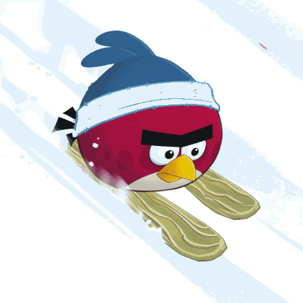snow downhill skiing GIF by Angry Birds