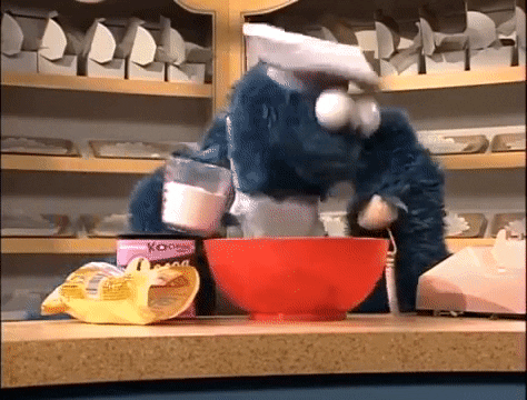 cookie monster waiting gif