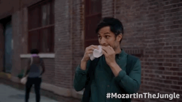 season 4 eating GIF by Mozart In The Jungle