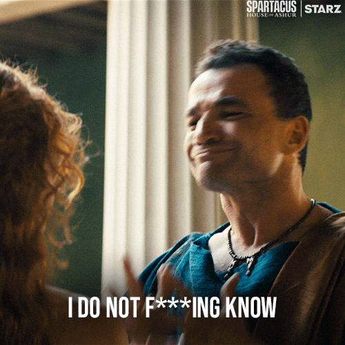 Help Me Idk GIF by Spartacus