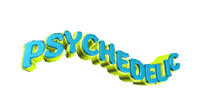 text psychedelic wordart Sticker