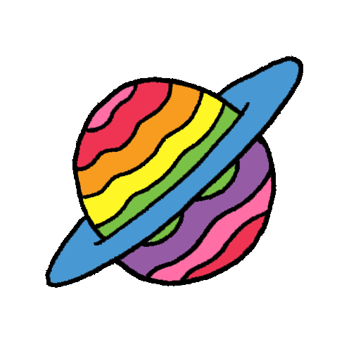 Rainbow Planet Sticker by Ramin Nazer