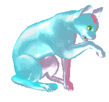 blue cat STICKER
