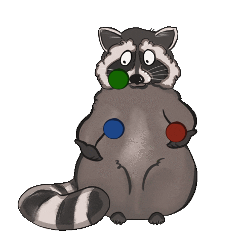 Raccoon Juggling Sticker