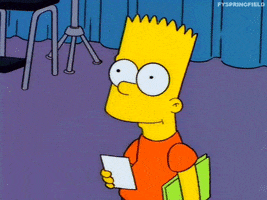 The Simpsons gif. Barts hopeful stare drops into one of disappointment. Text, "Oh."