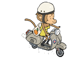 Monkey Scooter Sticker by Mexer