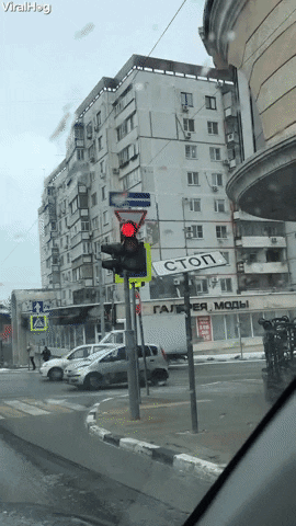 Hurricane Wind Carries Road Sign Into Car Window GIF by ViralHog
