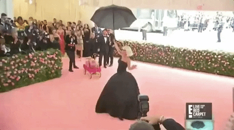 E! lady gaga gaga umbrella met gala GIF