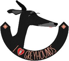 I Heart Greyhounds Sticker