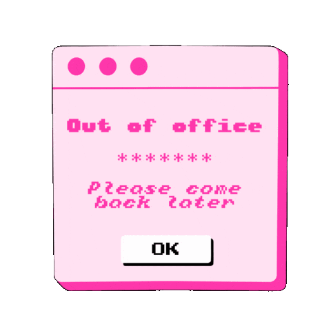 Out Of Office Pink Sticker