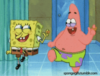 spongebob and patrick excited