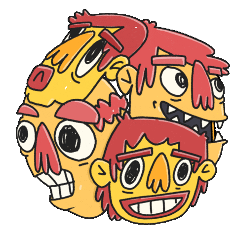 Cartoon Characters Illustration Sticker by subtlestrokes