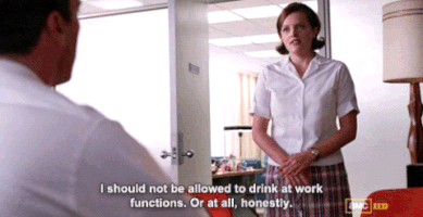 mad men i should not be allowed to drink at work functions GIF