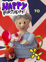 Happy Birthday Queen GIF by TeaCosyFolk