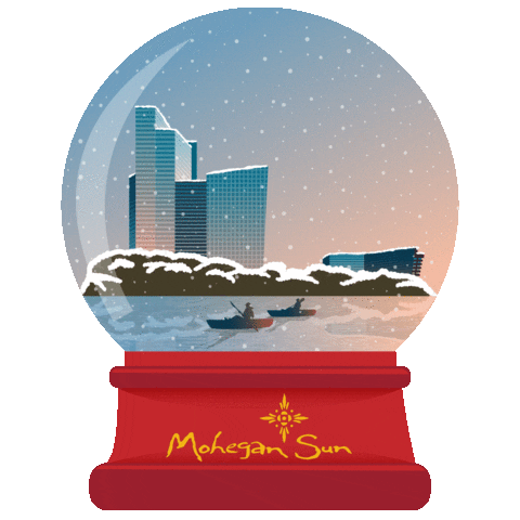 Freezing Christmas Snow Sticker by Mohegan Sun