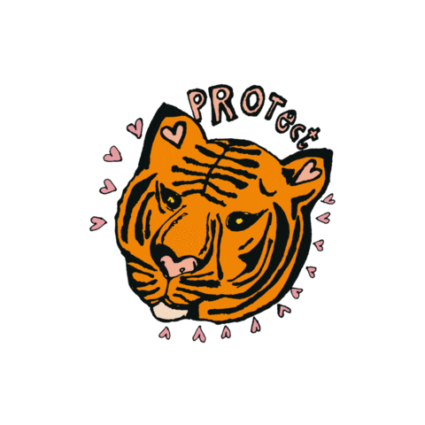 Tiger Protect Sticker by Bestival