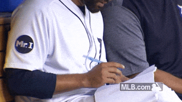 detroit tigers taking notes GIF by MLB