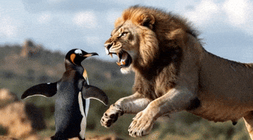 Penguin Lion GIF
