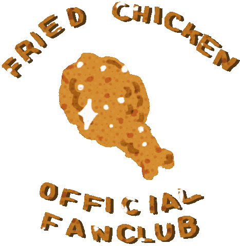 Sparkling Fried Chicken Sticker by JELLYBEAR PLANET.