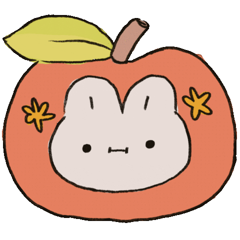 Bunny Apple Sticker