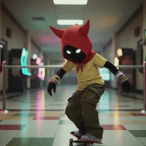 Skating Neon Lights GIF by G*BOY