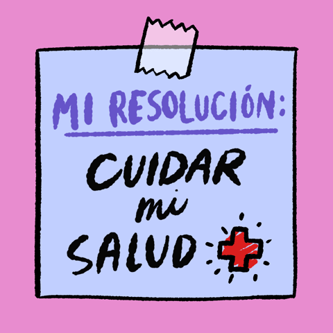 My resolution: take care of my health Spanish text