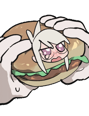 Burger Anime Girl Sticker