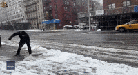 New Yorkers Tackle Slushy Conditions as Nor'easter Grips Region