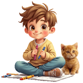 Coloring Book Cute Kitten Sticker