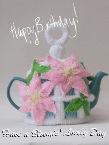Happy Birthday Flowers GIF by TeaCosyFolk
