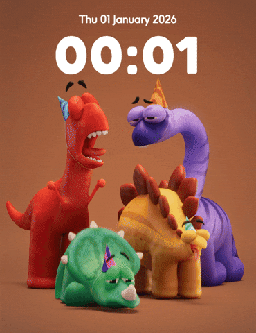 Tired New Year GIF by Claynosaurz