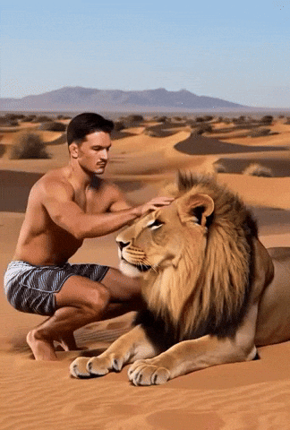 Lion Chad GIF