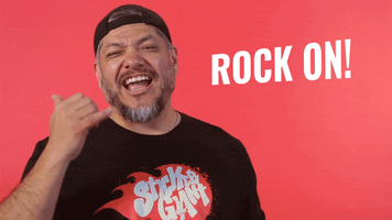 rocking out rock on GIF by StickerGiant