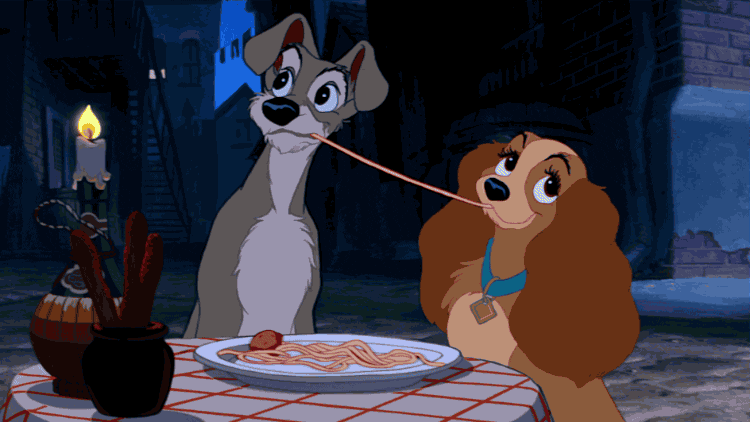 Lady and the Tramp Meatball Scene