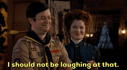 I Shouldnt Be Laughing Not Funny GIF by CBS - Find & Share on GIPHY