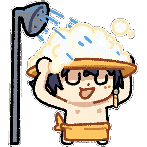 Chibi Bathing Sticker
