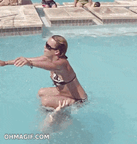 funny animated blonde home video idiot GIF