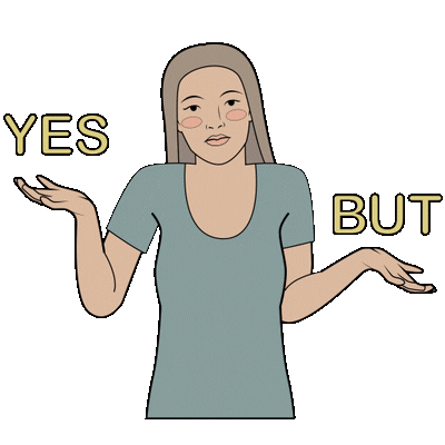 Yes But Sticker by Gudim