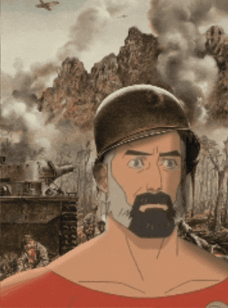 Thousand Yard Stare Mark GIF