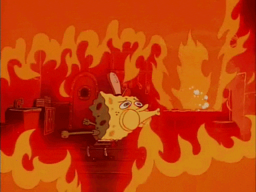 scared on fire GIF by SpongeBob SquarePants
