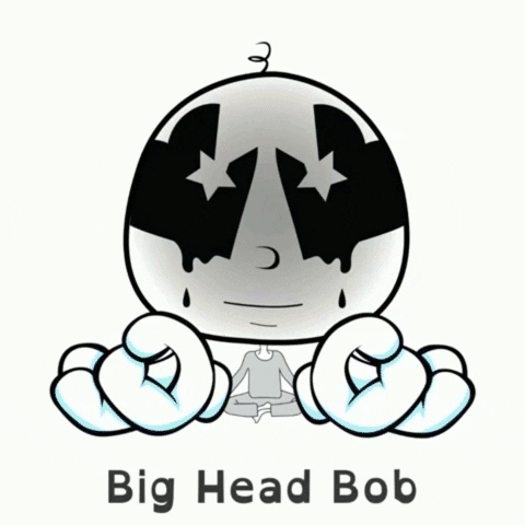 Meditating Big Head GIF by BigHeadBob.com