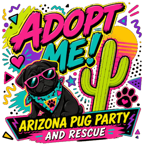 Adoptme Pugparty Sticker by Arizona Pug Party and Rescue