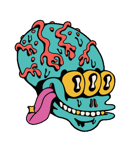 Big Brain Halloween Sticker by Killer Acid