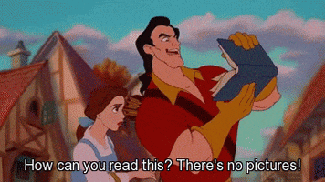 book beauty and the beast reading gaston