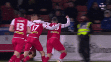 Celebration Jumping For Joy GIF by Cliftonville Football Club