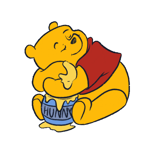 Pooh Bear Love Sticker by Sanne Sok