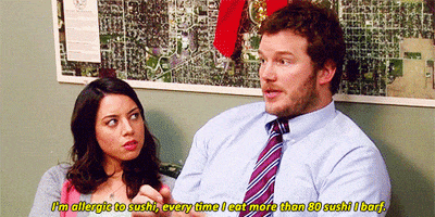 parks and recreation sushi GIF