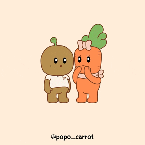 popo_carrot love heart kiss hug GIF