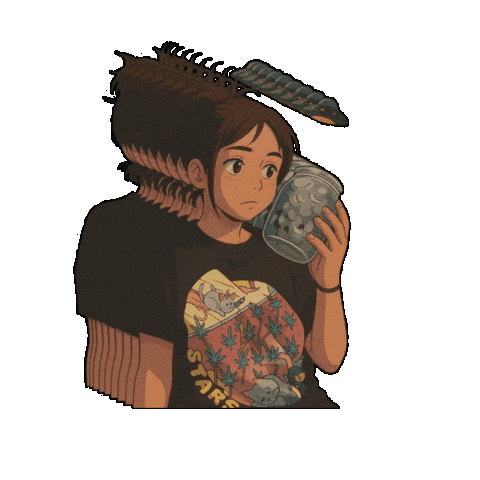 Pensativa Hts Sticker by FumonesConSuerte.com