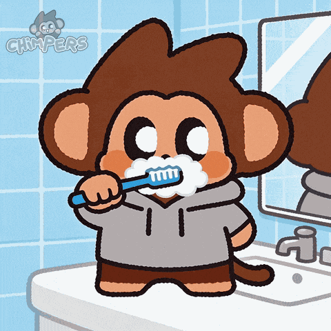 Monkey Brushing GIF by Chimpers